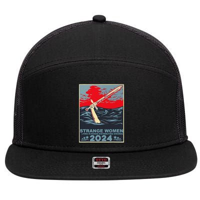Strange Women Lying In Ponds Distributing Swords Design 7 Panel Mesh Trucker Snapback Hat