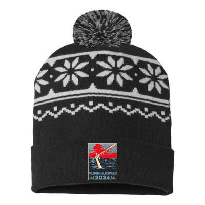 Strange Women Lying In Ponds Distributing Swords Design USA-Made Snowflake Beanie