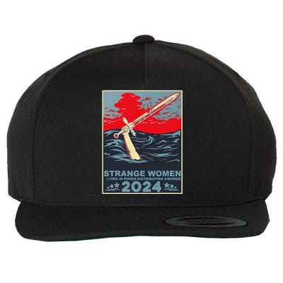 Strange Women Lying In Ponds Distributing Swords Design Wool Snapback Cap