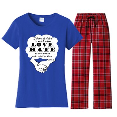 Stick With Love Quote Martin Luther King Jr Day Gift Women's Flannel Pajama Set