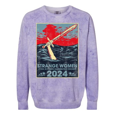 Strange Women Lying In Ponds Distributing Swords 2024 Colorblast Crewneck Sweatshirt