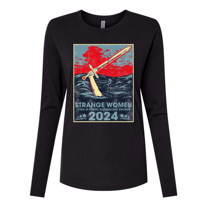 Strange Women Lying In Ponds Distributing Swords 2024 Womens Cotton Relaxed Long Sleeve T-Shirt