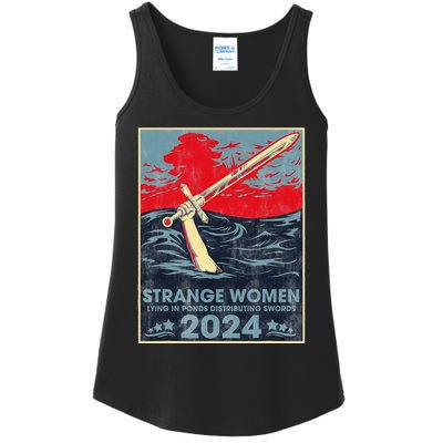 Strange Women Lying In Ponds Distributing Swords 2024 Ladies Essential Tank