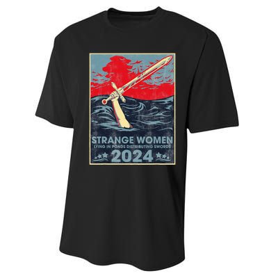 Strange Women Lying In Ponds Distributing Swords 2024 Performance Sprint T-Shirt