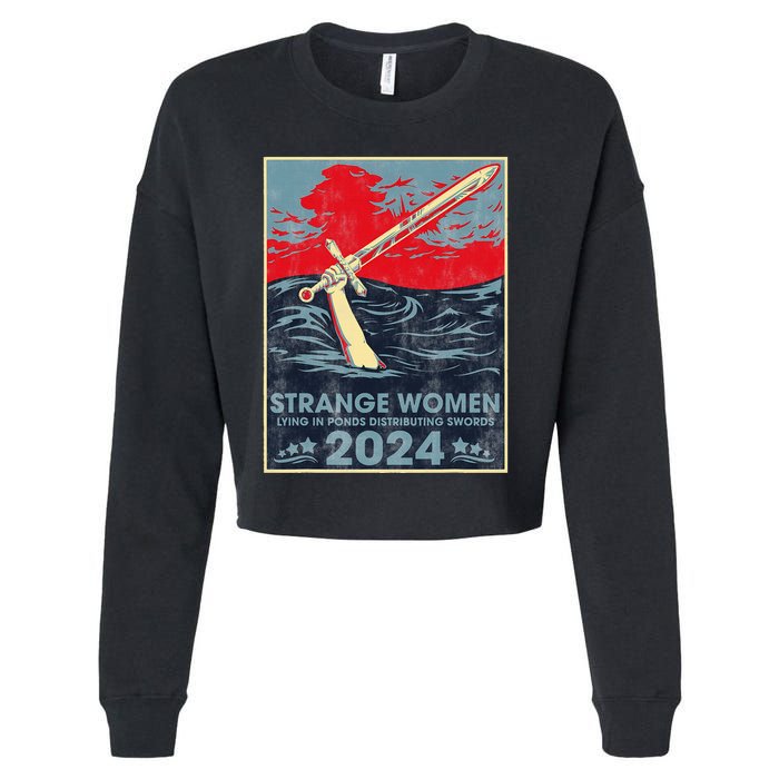 Strange Women Lying In Ponds Distributing Swords 2024 Cropped Pullover Crew