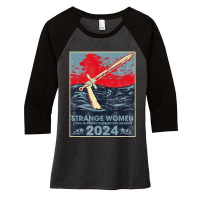 Strange Women Lying In Ponds Distributing Swords 2024 Women's Tri-Blend 3/4-Sleeve Raglan Shirt