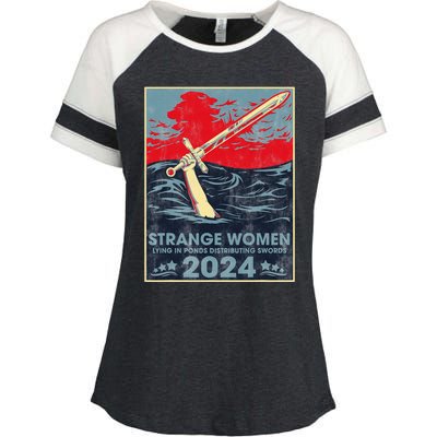 Strange Women Lying In Ponds Distributing Swords 2024 Enza Ladies Jersey Colorblock Tee