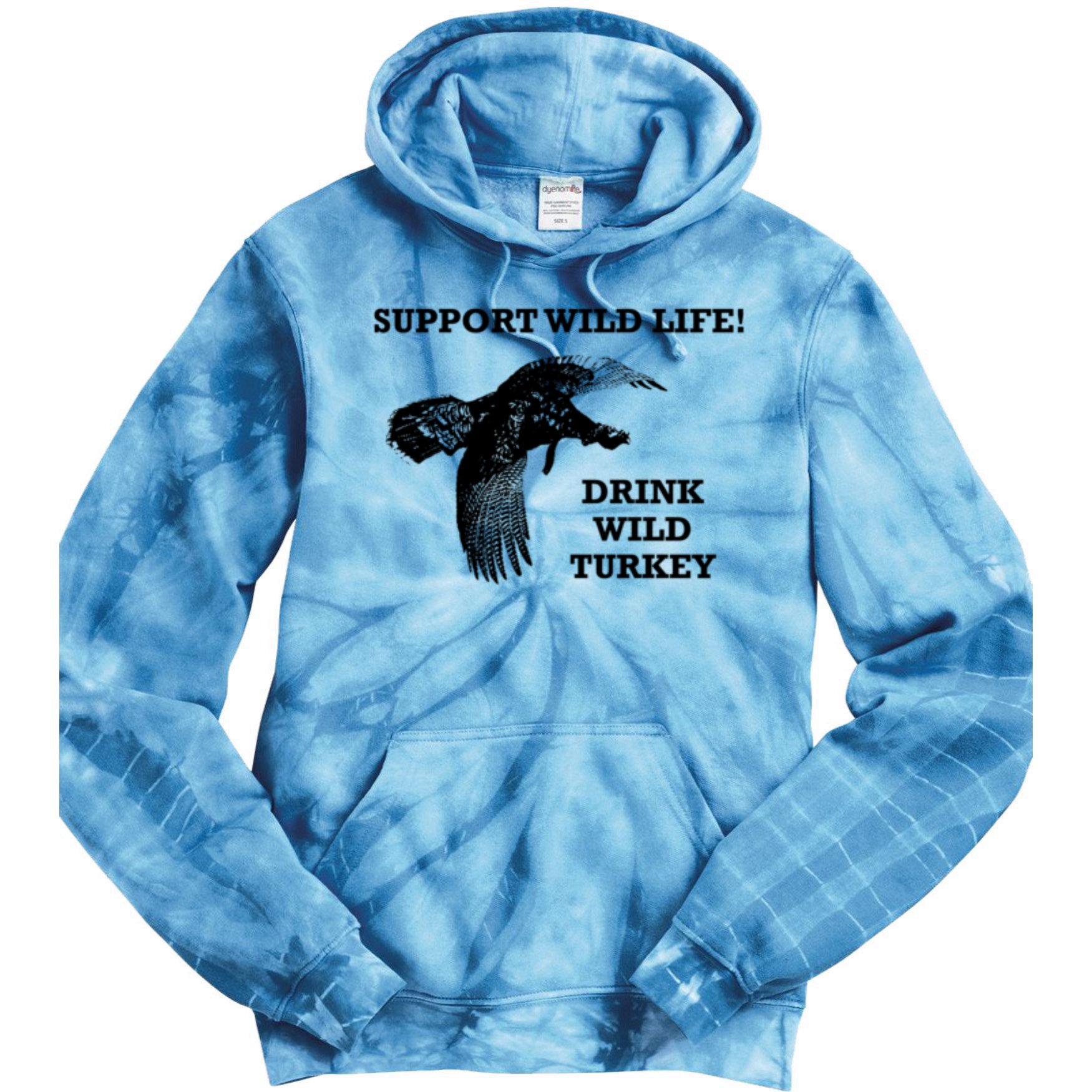 Support Wild Life Drink Wild Turkey Bourbon Vintage Gift Drinking Tie Dye Hoodie