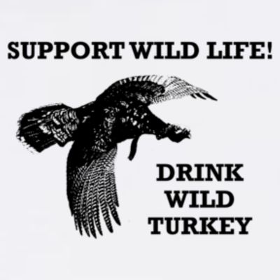 Support Wild Life Drink Wild Turkey Bourbon Vintage Gift Drinking T-Shirt