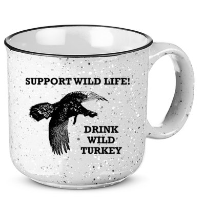 Support Wild Life Drink Wild Turkey Bourbon Vintage Gift Drinking 15oz Campfire Ceramic Mug