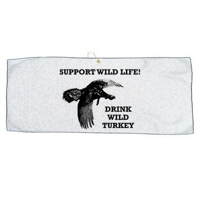 Support Wild Life Drink Wild Turkey Bourbon Vintage Gift Drinking Large Microfiber Waffle Golf Towel