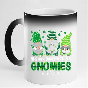 Shenanigans With My Gnomies ER Nurse St Patricks Day Gnome 11oz Black Color Changing Mug