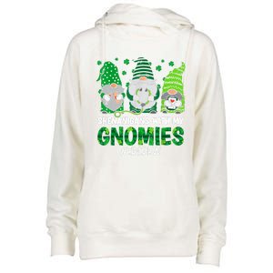 Shenanigans With My Gnomies ER Nurse St Patricks Day Gnome Womens Funnel Neck Pullover Hood