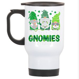 Shenanigans With My Gnomies ER Nurse St Patricks Day Gnome Stainless Steel Travel Mug