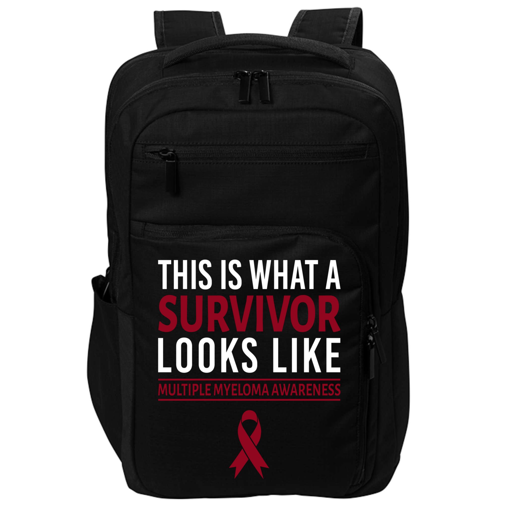 Survivor Warrior Multiple Myeloma Awareness Burgundy Ribbon Gift Impact Tech Backpack