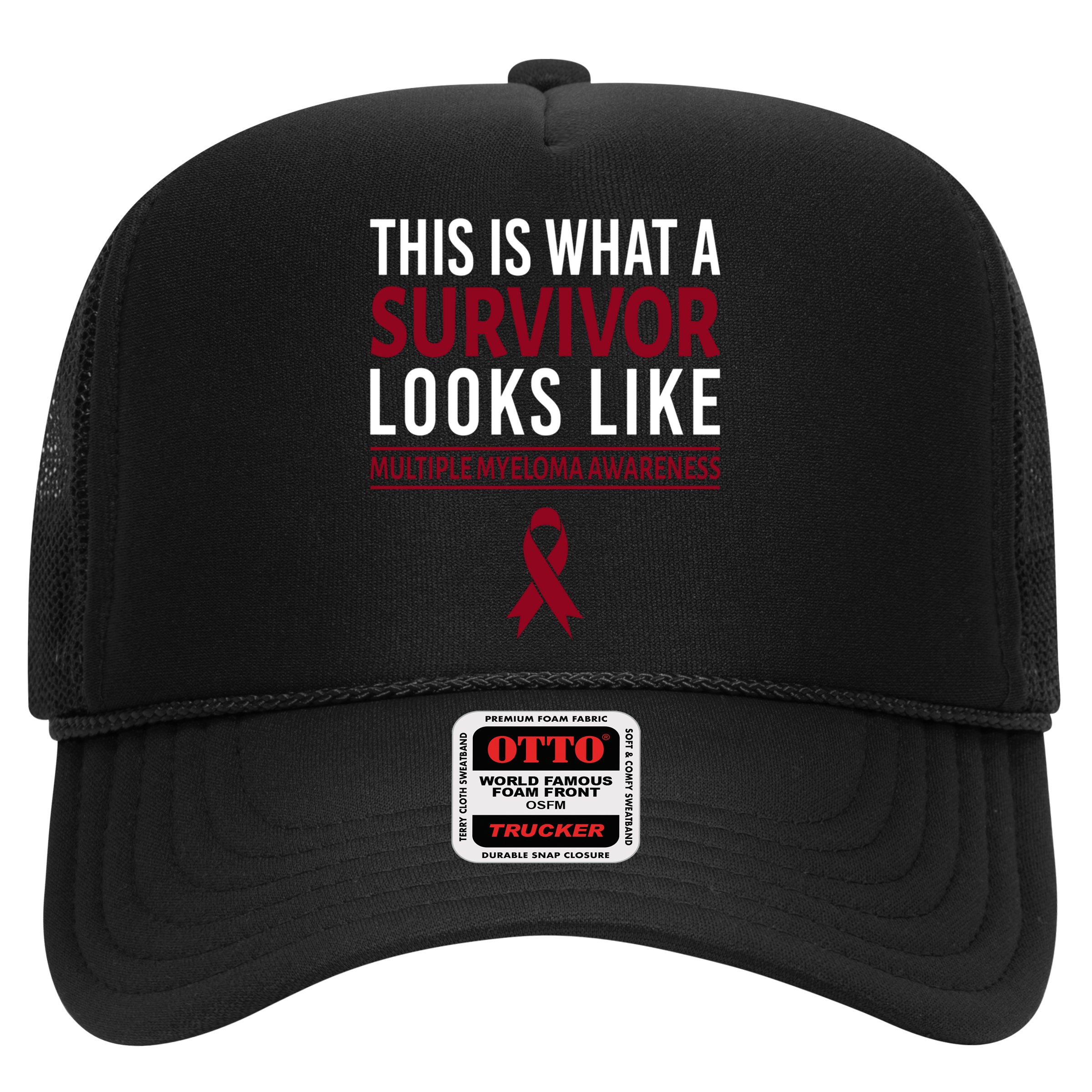 Survivor Warrior Multiple Myeloma Awareness Burgundy Ribbon Gift Hat