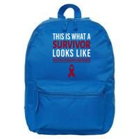 Survivor Warrior Multiple Myeloma Awareness Burgundy Ribbon Gift 16 in Basic Backpack