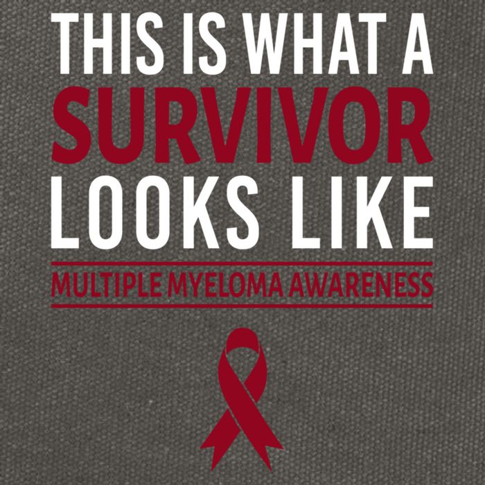 Survivor Warrior Multiple Myeloma Awareness Burgundy Ribbon Gift Cotton Canvas Backpack
