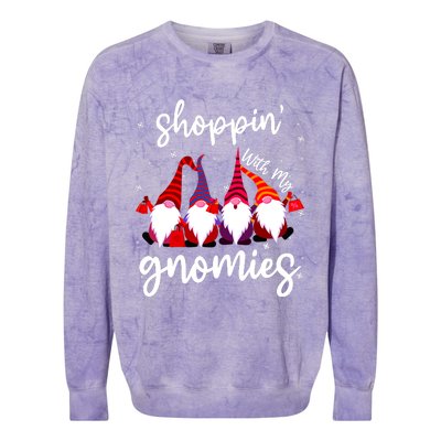 Shopping With My Gnomies Cute Xmas Gnomes Lover Christmas Colorblast Crewneck Sweatshirt