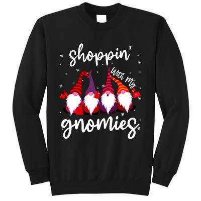 Shopping With My Gnomies Cute Xmas Gnomes Lover Christmas Sweatshirt