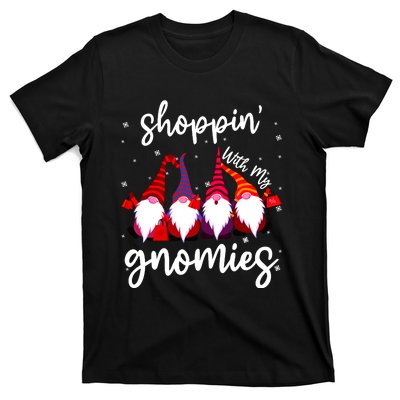 Shopping With My Gnomies Cute Xmas Gnomes Lover Christmas T-Shirt