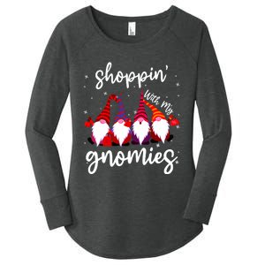 Shopping With My Gnomies Cute Xmas Gnomes Lover Christmas Women's Perfect Tri Tunic Long Sleeve Shirt