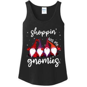 Shopping With My Gnomies Cute Xmas Gnomes Lover Christmas Ladies Essential Tank