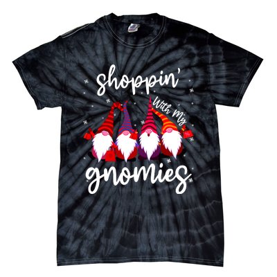 Shopping With My Gnomies Cute Xmas Gnomes Lover Christmas Tie-Dye T-Shirt