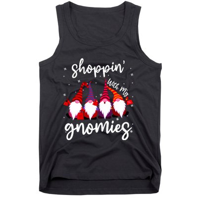 Shopping With My Gnomies Cute Xmas Gnomes Lover Christmas Tank Top