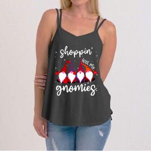 Shopping With My Gnomies Cute Xmas Gnomes Lover Christmas Women's Strappy Tank