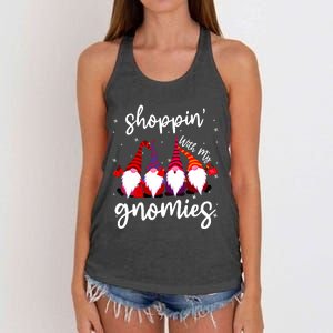 Shopping With My Gnomies Cute Xmas Gnomes Lover Christmas Women's Knotted Racerback Tank