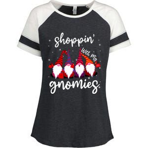 Shopping With My Gnomies Cute Xmas Gnomes Lover Christmas Enza Ladies Jersey Colorblock Tee