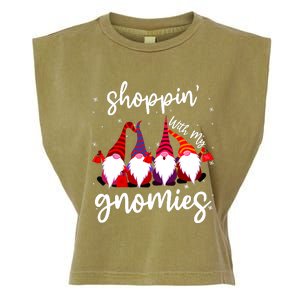 Shopping With My Gnomies Cute Xmas Gnomes Lover Christmas Garment-Dyed Women's Muscle Tee