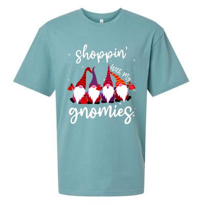 Shopping With My Gnomies Cute Xmas Gnomes Lover Christmas Sueded Cloud Jersey T-Shirt