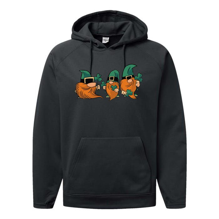 Shenanigans With My Gnomies, St Patricks Gnome Performance Fleece Hoodie