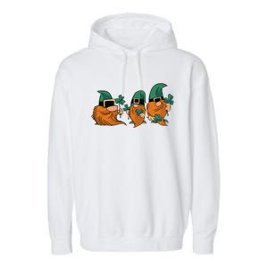 Shenanigans With My Gnomies, St Patricks Gnome Garment-Dyed Fleece Hoodie