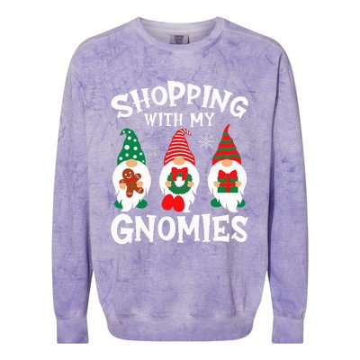 Shopping With My Gnomies Hanging Out Funny Christmas Family Colorblast Crewneck Sweatshirt