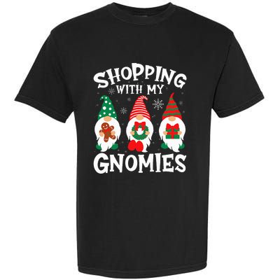 Shopping With My Gnomies Hanging Out Funny Christmas Family Garment-Dyed Heavyweight T-Shirt