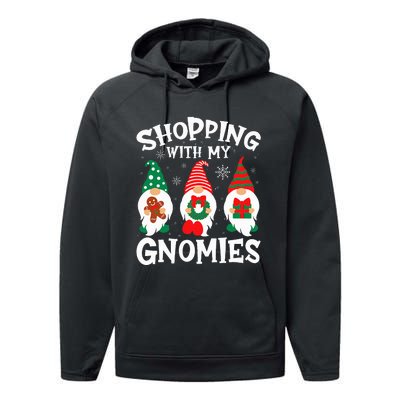 Shopping With My Gnomies Hanging Out Funny Christmas Family Performance Fleece Hoodie