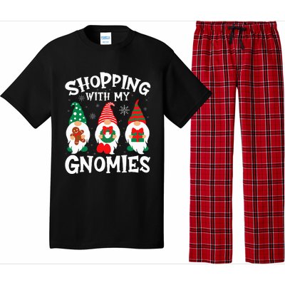 Shopping With My Gnomies Hanging Out Funny Christmas Family Pajama Set