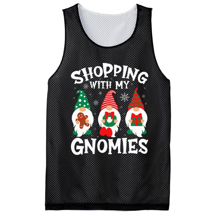 Shopping With My Gnomies Hanging Out Funny Christmas Family Mesh Reversible Basketball Jersey Tank