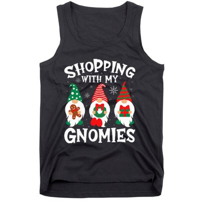 Shopping With My Gnomies Hanging Out Funny Christmas Family Tank Top