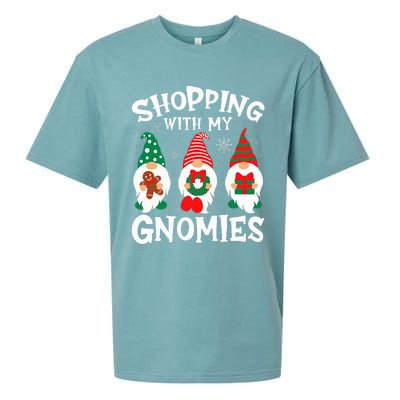 Shopping With My Gnomies Hanging Out Funny Christmas Family Sueded Cloud Jersey T-Shirt