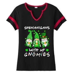 Shenanigans With My Gnomies Shamrock Happy St Patricks Day Ladies Halftime Notch Neck Tee