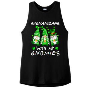 Shenanigans With My Gnomies Shamrock Happy St Patricks Day Ladies PosiCharge Tri-Blend Wicking Tank