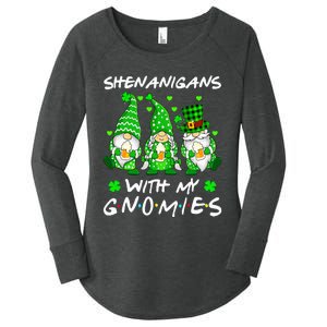 Shenanigans With My Gnomies Shamrock Happy St Patricks Day Women's Perfect Tri Tunic Long Sleeve Shirt