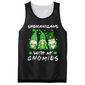 Shenanigans With My Gnomies Shamrock Happy St Patricks Day Mesh Reversible Basketball Jersey Tank