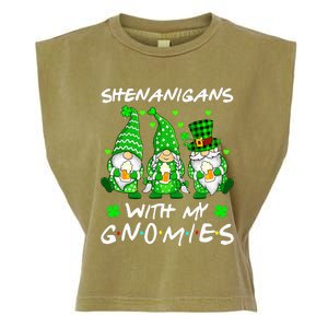 Shenanigans With My Gnomies Shamrock Happy St Patricks Day Garment-Dyed Women's Muscle Tee