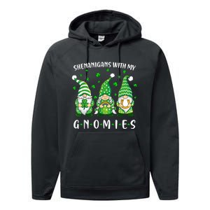 Shenanigans With My Gnomies St Patricks Day Gnome Performance Fleece Hoodie