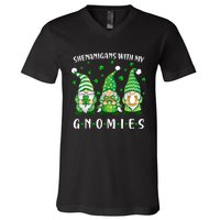 Shenanigans With My Gnomies St Patricks Day Gnome V-Neck T-Shirt